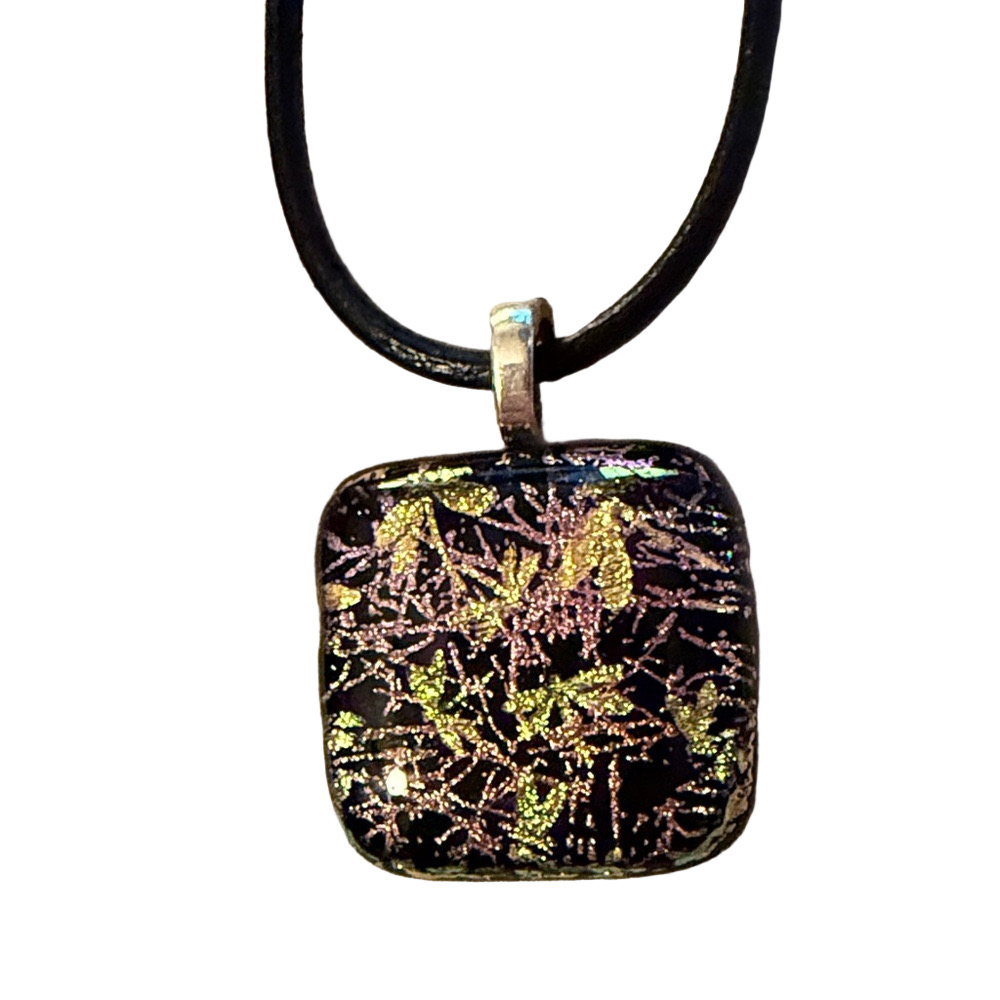 Black and Gold Pendant Necklace